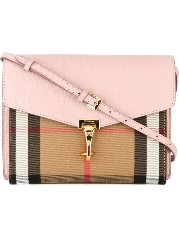 Burberry House Check Crossbody Bag - Pink & Purple