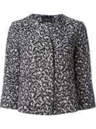 Odeeh Leopard Jacquard Jacket, Women's, Size: 42, Grey, Cotton