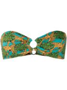 Reina Olga Jungle-print Bandeau Bikini Top - Green