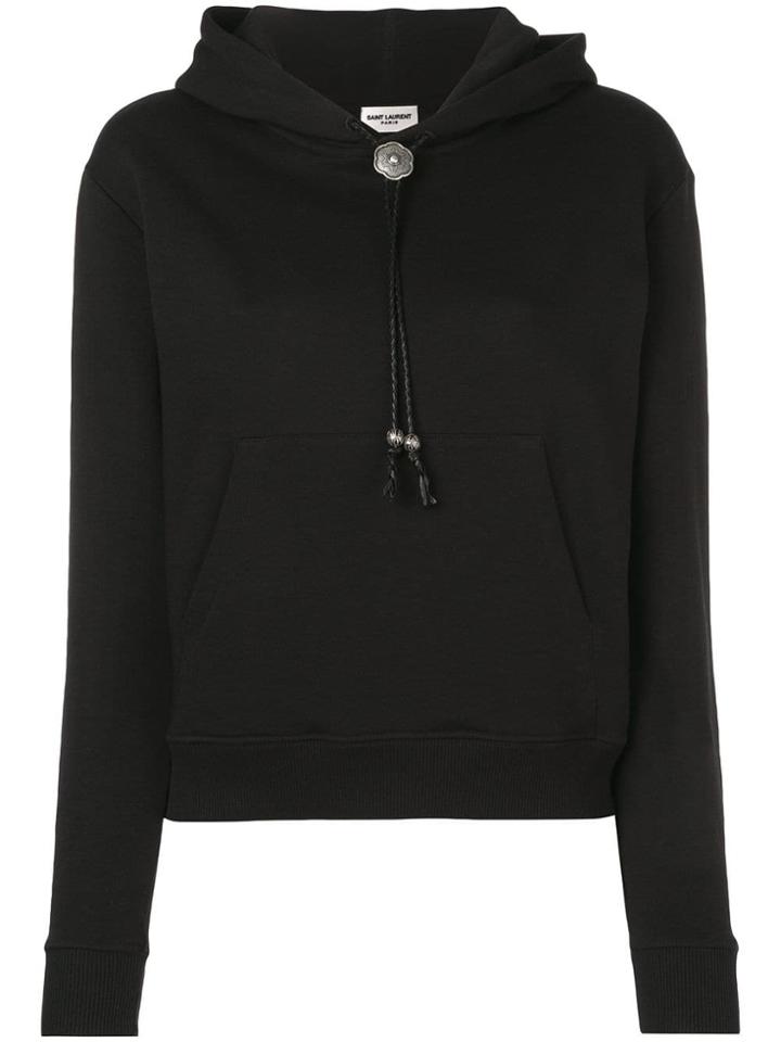 Saint Laurent Hardware Drawstring Hoodie - Black