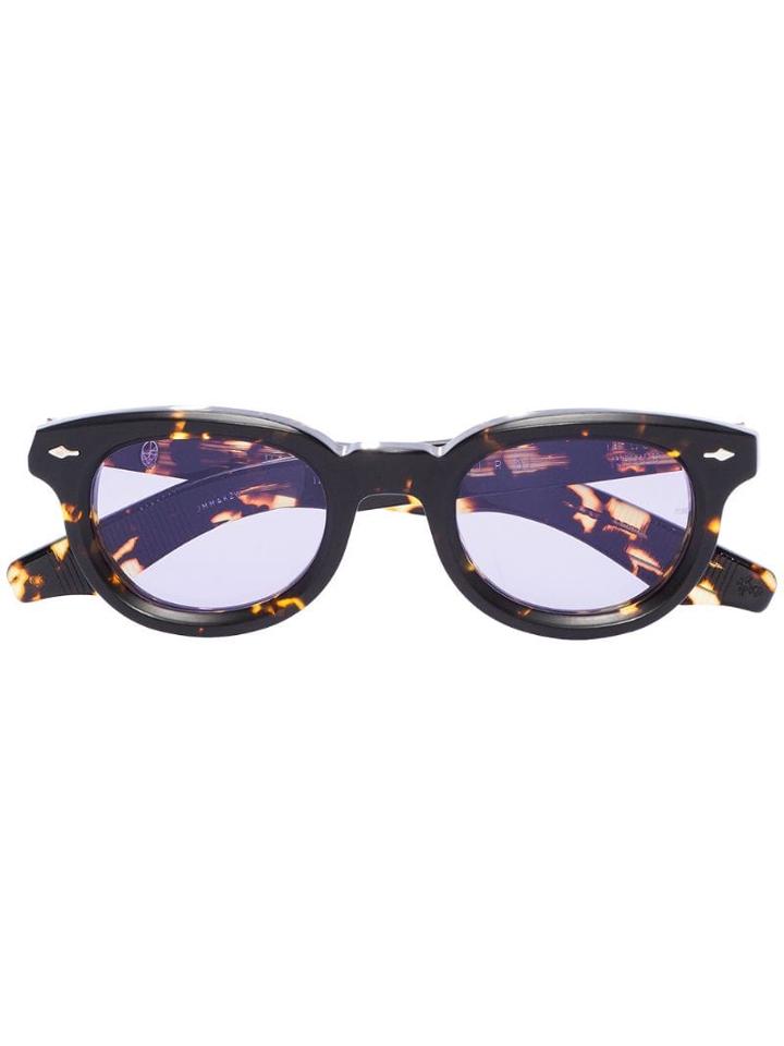Jacques Marie Mage Akira Tortoiseshell-effect Round Sunglasses - Brown