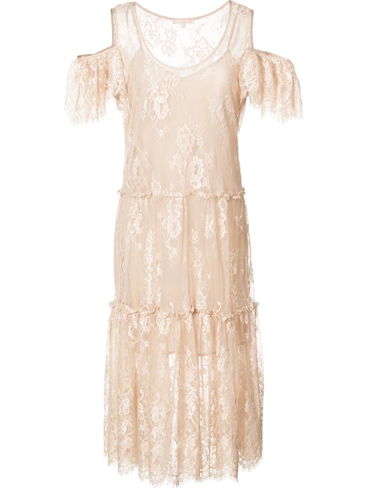 Gold Hawk - Cold Shoulder Dress - Women - Nylon/polyester - L, Women's, Nude/neutrals, Nylon/polyester