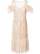 Gold Hawk - Cold Shoulder Dress - Women - Nylon/polyester - L, Women's, Nude/neutrals, Nylon/polyester