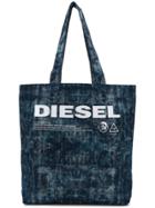 Diesel Printed Denim Tote - Blue