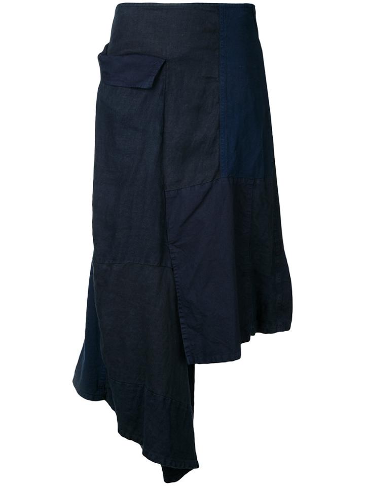 Yohji Yamamoto Flap Patched Skirt - Blue