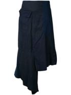 Yohji Yamamoto Flap Patched Skirt - Blue