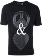 Love Moschino Peace And Love T-shirt, Men's, Size: Medium, Black, Cotton