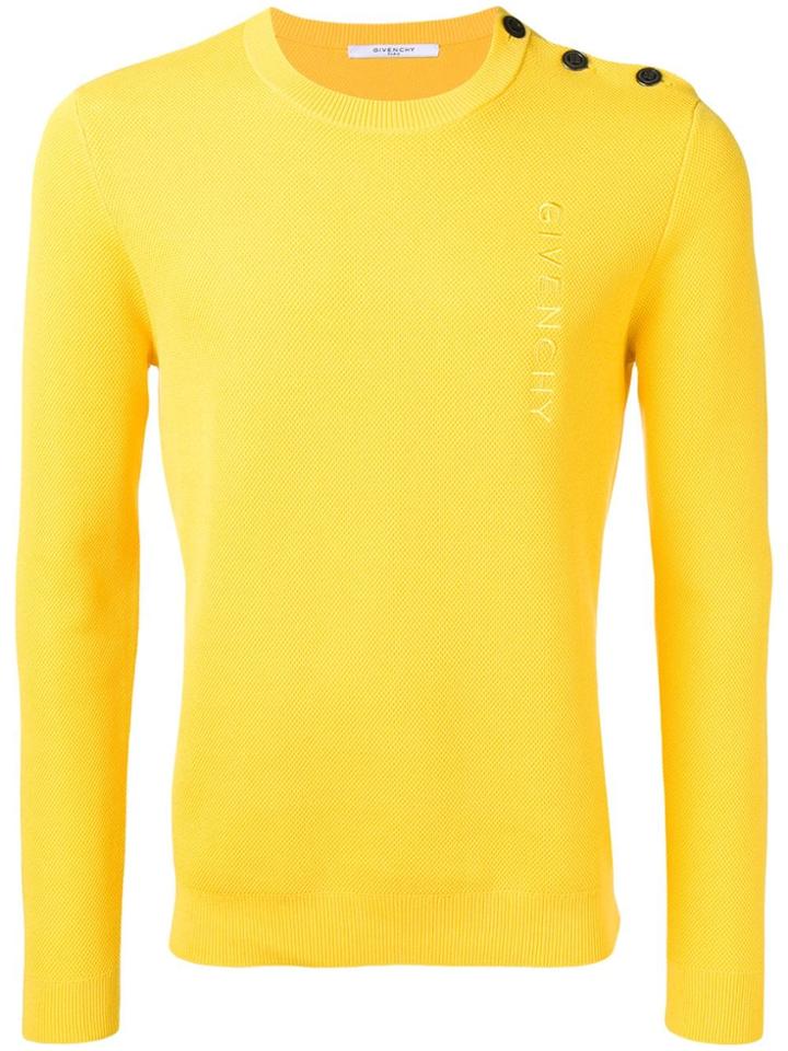 Givenchy Embroidered Logo Sweater - Yellow