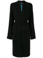 Shanghai Tang Mandarin-collar Long Coatigan - Black
