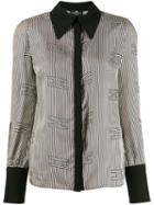 Elisabetta Franchi Geometric Monochrome Blouse - Black