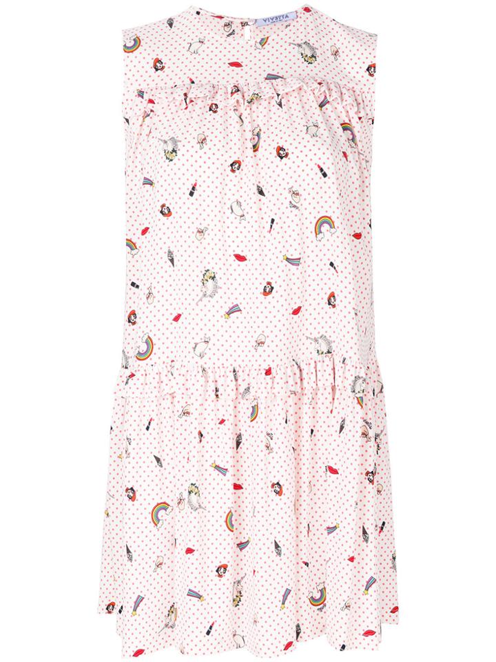 Vivetta Embroidered Polka Dot Dress - White