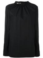 Marni Ruffle Collar Poplin Top, Women's, Size: 42, Black, Cotton