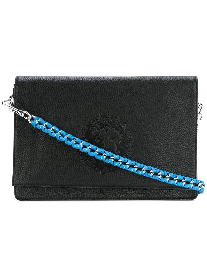 Versus Wrist Strap Clutch, Women's, Black, Calf Leather