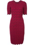 Milly Fitted Midi Dress - Red