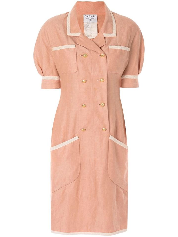 Chanel Pre-owned Double-breasted Dress - Pink