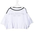 Philosophy Di Lorenzo Serafini Kids Ruffled Logo T-shirt - White
