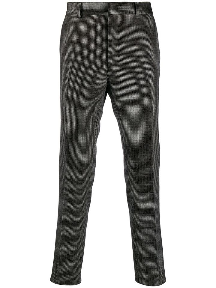 Fendi Micro-dot Straight-leg Trousers - Black