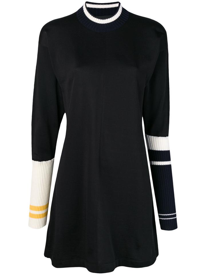 Calvin Klein 205w39nyc Knit-panel Shift Dress - Black
