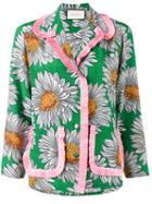 Gucci - Daisy Print Pyjama Shirt - Women - Silk - 46, Green, Silk