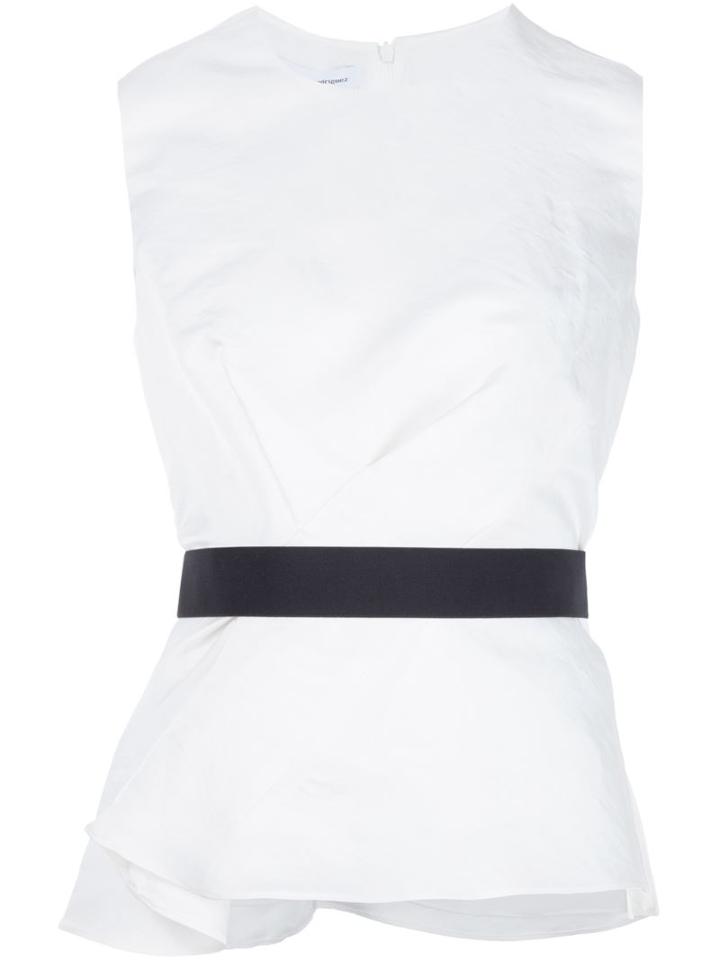 Narciso Rodriguez Belted Top, Women's, Size: 42, White, Silk