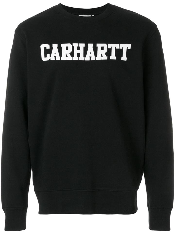 Carhartt Logo Print College Sweatshirt - Black