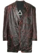 Yohji Yamamoto Vintage Crinkle-effect Faux Leather Jacket - Brown
