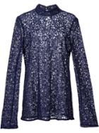 Rebecca Vallance 'dolce Vita' Flare Sleeves Blouse, Women's, Size: 10, Blue, Rayon