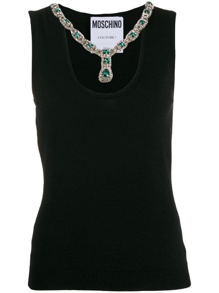 Moschino Scoop Neck Tank Top - Black