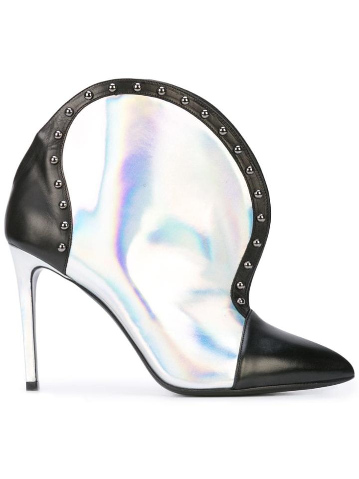 Balmain Metallic Panel Boots - Black