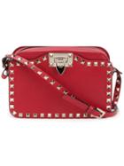 Valentino Valentino Garavani Rockstud Shoulder Bag, Women's, Red, Leather/metal/cotton