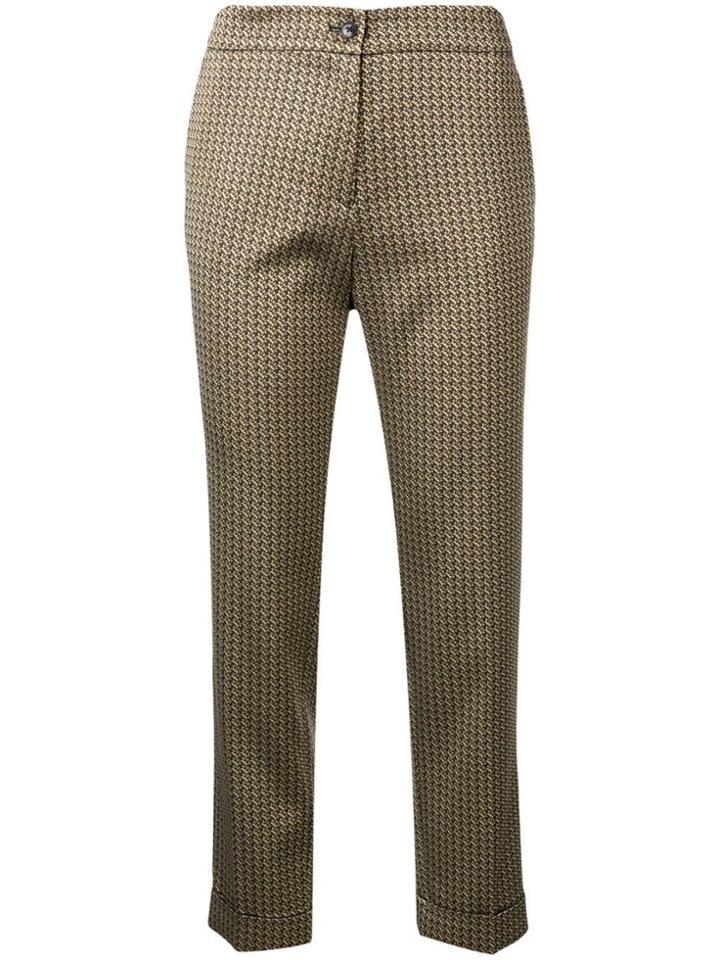 Etro Metallic Jacquard Trousers - Gold