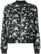 Michael Michael Kors Floral Embroidered Bomber Jacket - Black