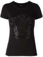 Versace Medusa Head Sequin T-shirt, Women's, Size: 42, Black, Spandex/elastane/viscose