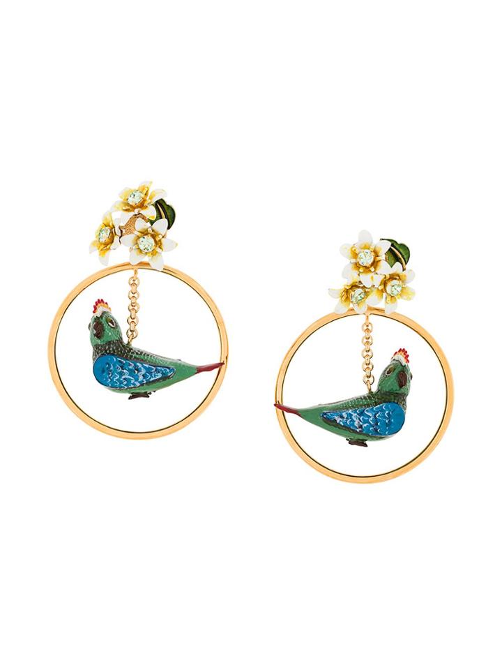Dolce & Gabbana Parrot Drop Earrings - Metallic