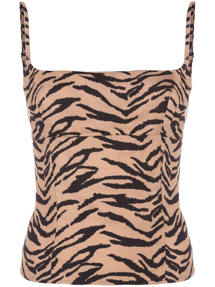 Reformation Grace Animal-print Top - Brown