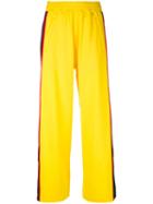 Facetasm - Side Stripe Track Pants - Women - Cotton/rayon - 2, Yellow/orange, Cotton/rayon