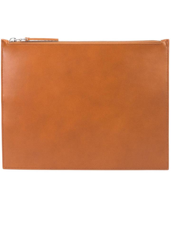 Maison Margiela Slimline Zip Clutch - Brown
