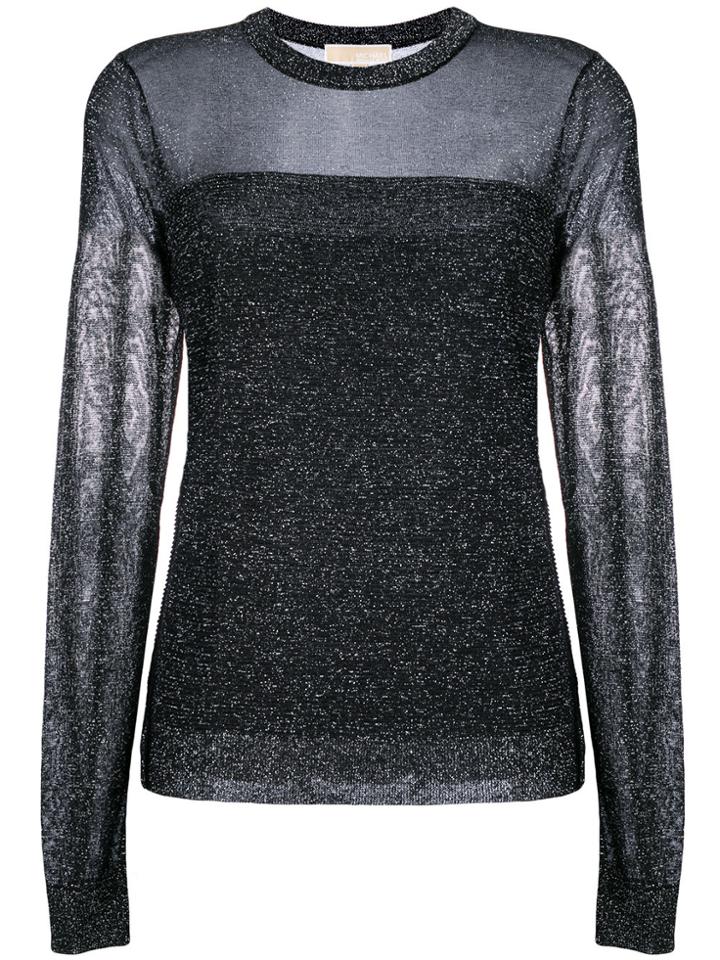 Michael Michael Kors Metallic Sheen Top - Black