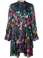 Alice+olivia Floral Print Dress With Neck Tie - Multicolour