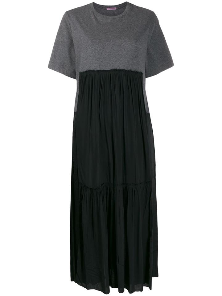 Sueundercover Asymmetric Patchwork Dress - Black