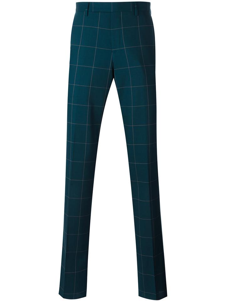 Paul Smith - Checked Trousers - Men - Cotton/polyester/wool - 30, Green, Cotton/polyester/wool