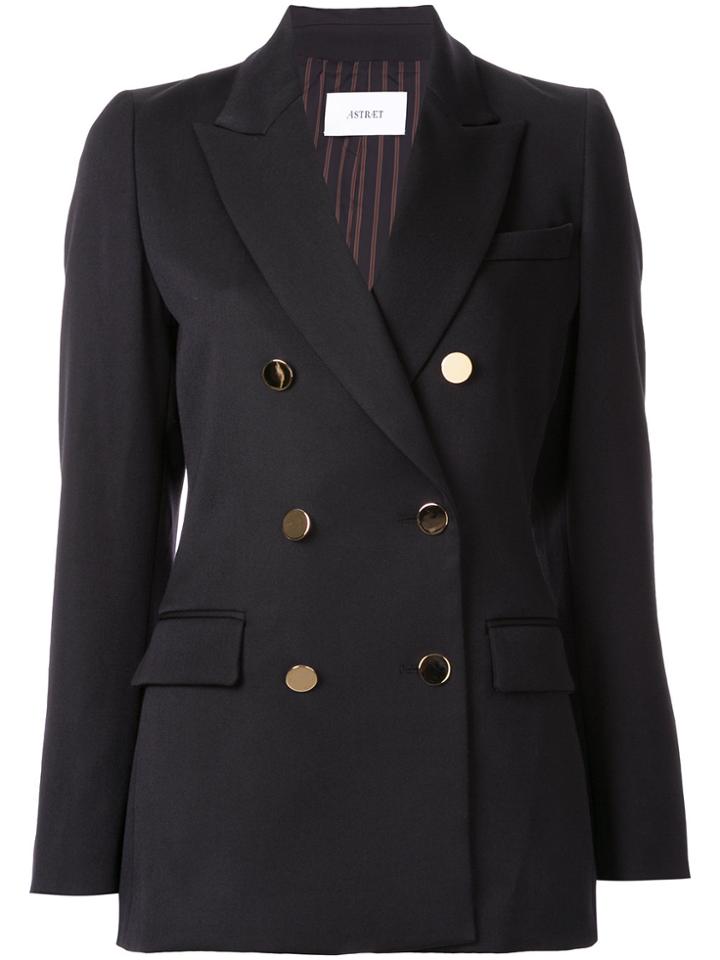 Astraet Double Breasted Blazer - Black