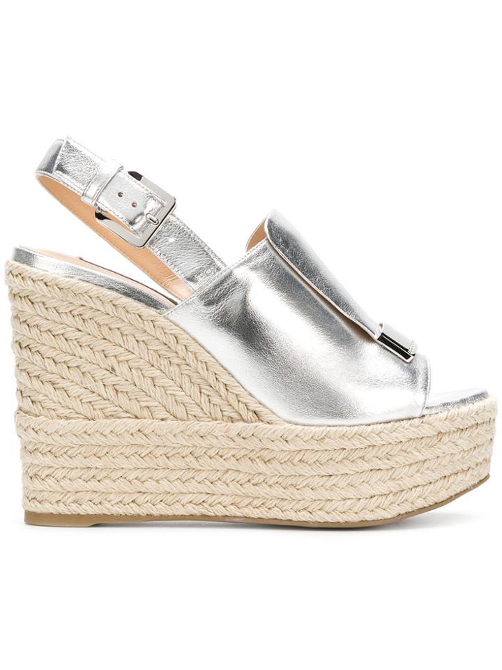 Sergio Rossi Sr1 Wedge Espadrilles - Metallic