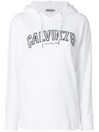Calvin Klein Jeans Logo Embroidered Hoodie - White