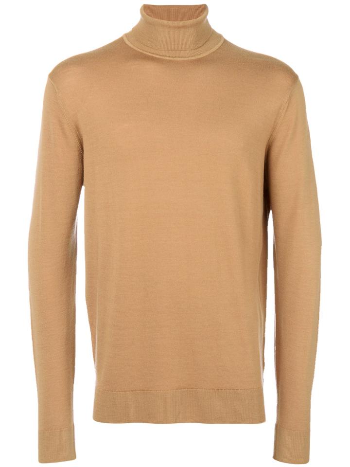 Sunspel Roll Neck Sweater - Brown