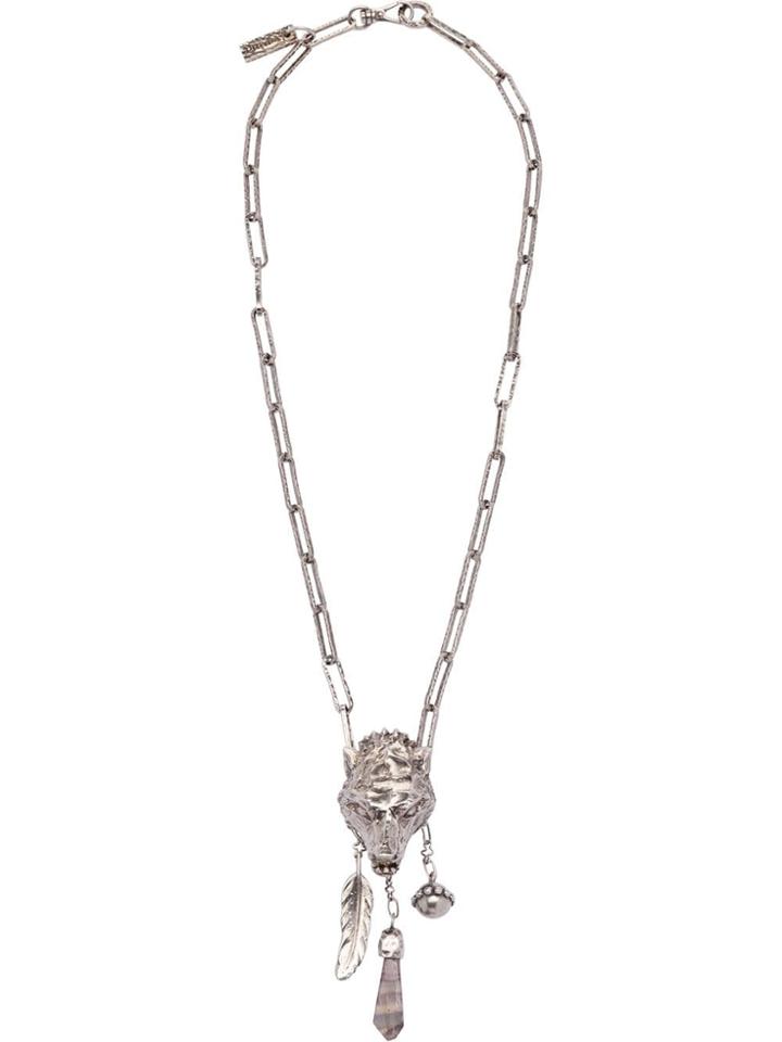 Prada Talisman Wolf Necklace - Metallic