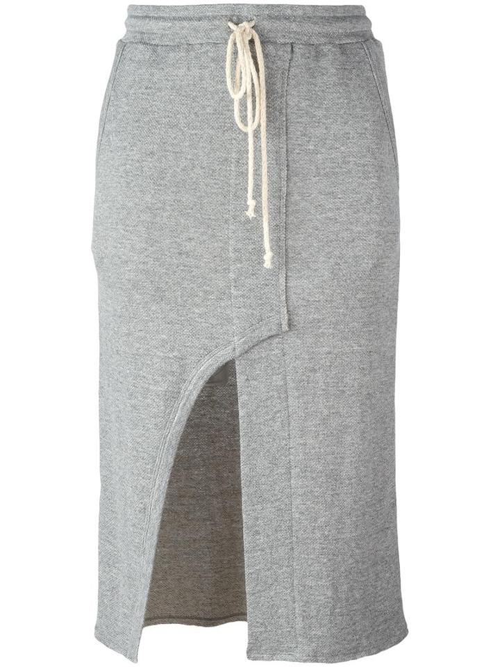 Lost & Found Rooms Front Slit Pencil Skirt, Women's, Size: Small, Grey, Cotton/viscose/spandex/elastane