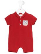 Burberry Kids - Short-sleeved Romper - Kids - Cotton/spandex/elastane - 18 Mth, Red