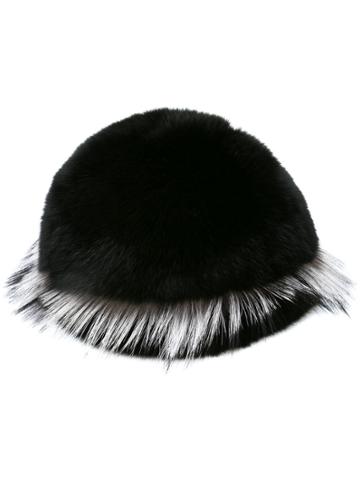 Gigi Burris Millinery Freja Fox Fur Cap - Black