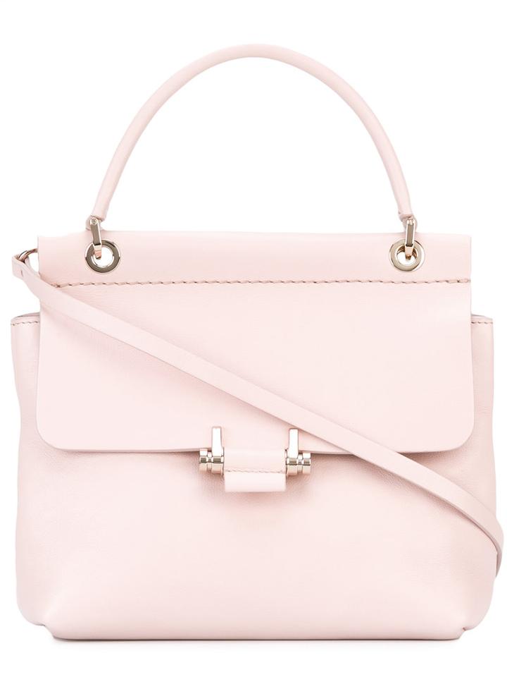 Lanvin - Top-handle Tote - Women - Cotton/calf Leather - One Size, Women's, Pink/purple, Cotton/calf Leather